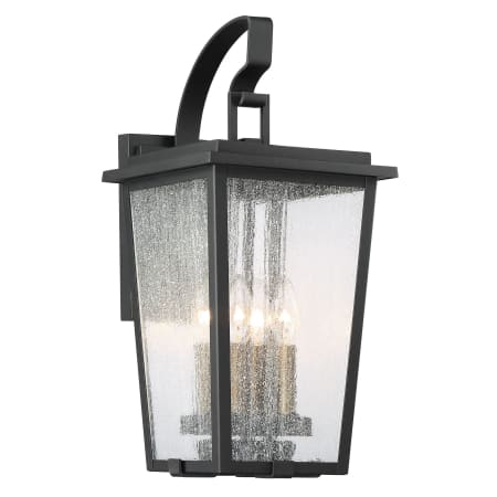 The Great Outdoors Cantebury 4 Light 20" Tall Outdoor Wall Sconce with Clear Seeded Glass Black / Gold